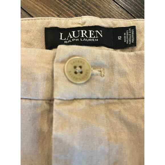 Lauren Ralph Lauren Chino Golf Bermuda Shorts Women 12 Beachy Preppy Academia - Picture 11 of 13